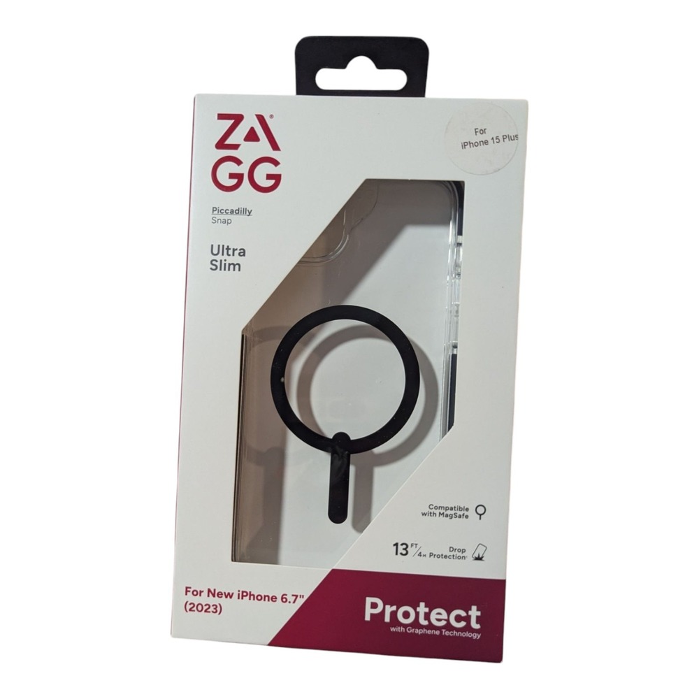 M9. ZAGG Piccadilly Snap Magsafe Case Ultra Slim Apple iPhone 15 Plus - Clear